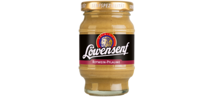 Löwensenf Senfspezialität Rotwein-Pflaume (100ml) Tönnchen